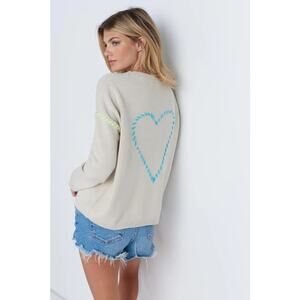 Lisa Todd Love Stitch Sweater in Salty Size Small‎